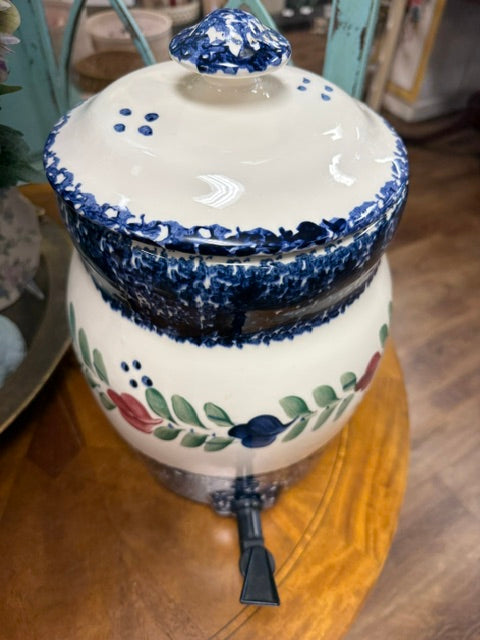 Gail Pittman Whiteware Drink Dispenser Blue Sponge