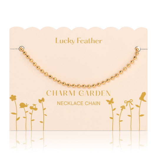 Charm Garden Gold Bead Necklace by Lucky Feather