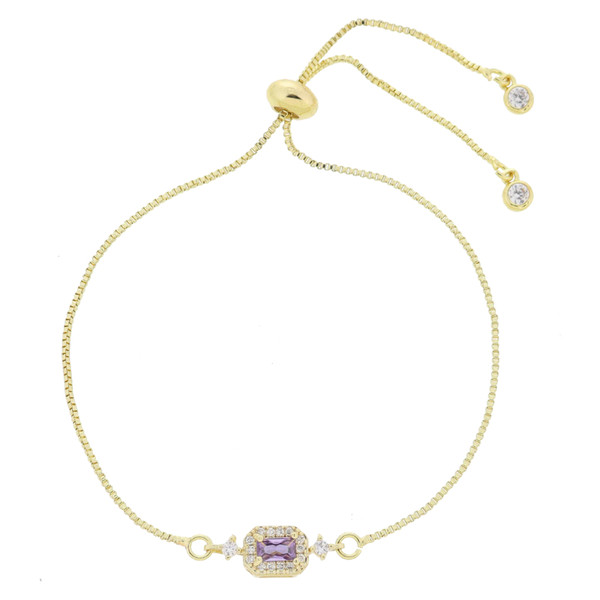 18k Golden Mini Crystal Bracelet  (Multiple Birthstones Available)