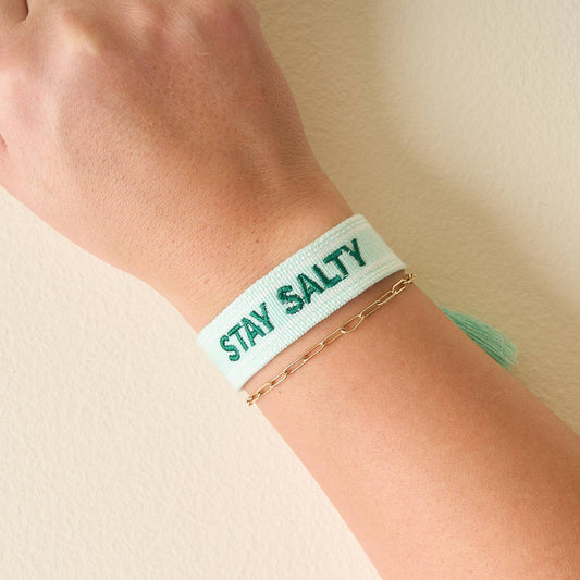 The Darling Effect Embroidered Bracelets (Stay Salty)