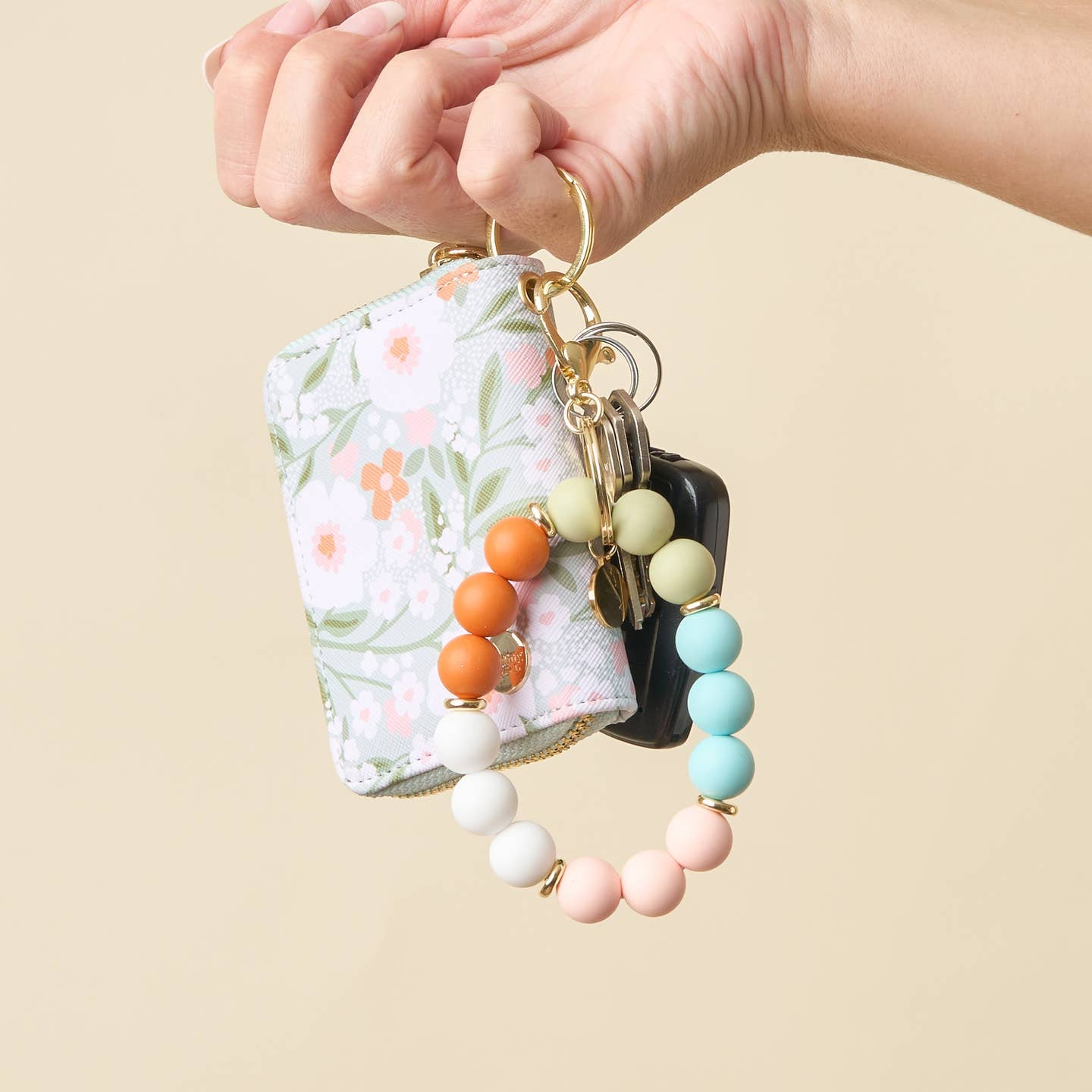 Hands-Free Beaded Key Chain Wristlet (Multiple Colors)