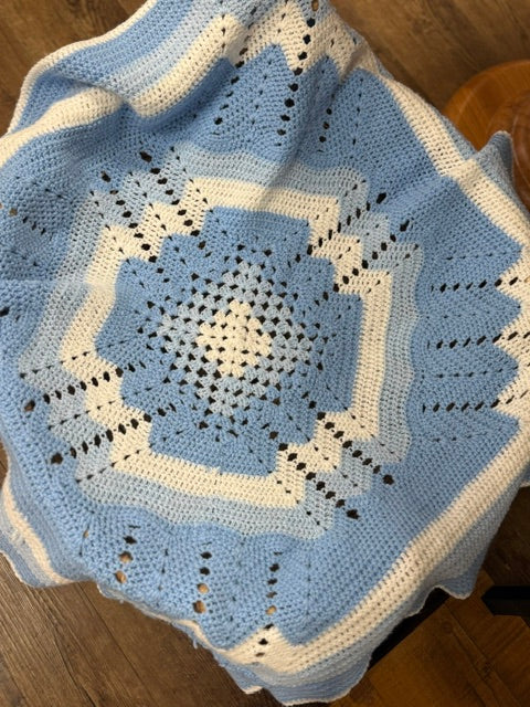 Vintage Blue Baby Blanket