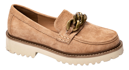 Corky Footwear Literally Suede Wedge (Camel)