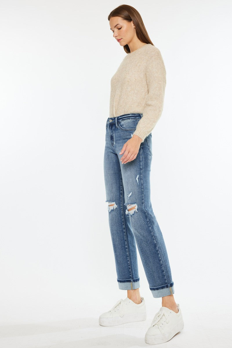 Mary Anna Mid Rise Straight Denim by KanCan