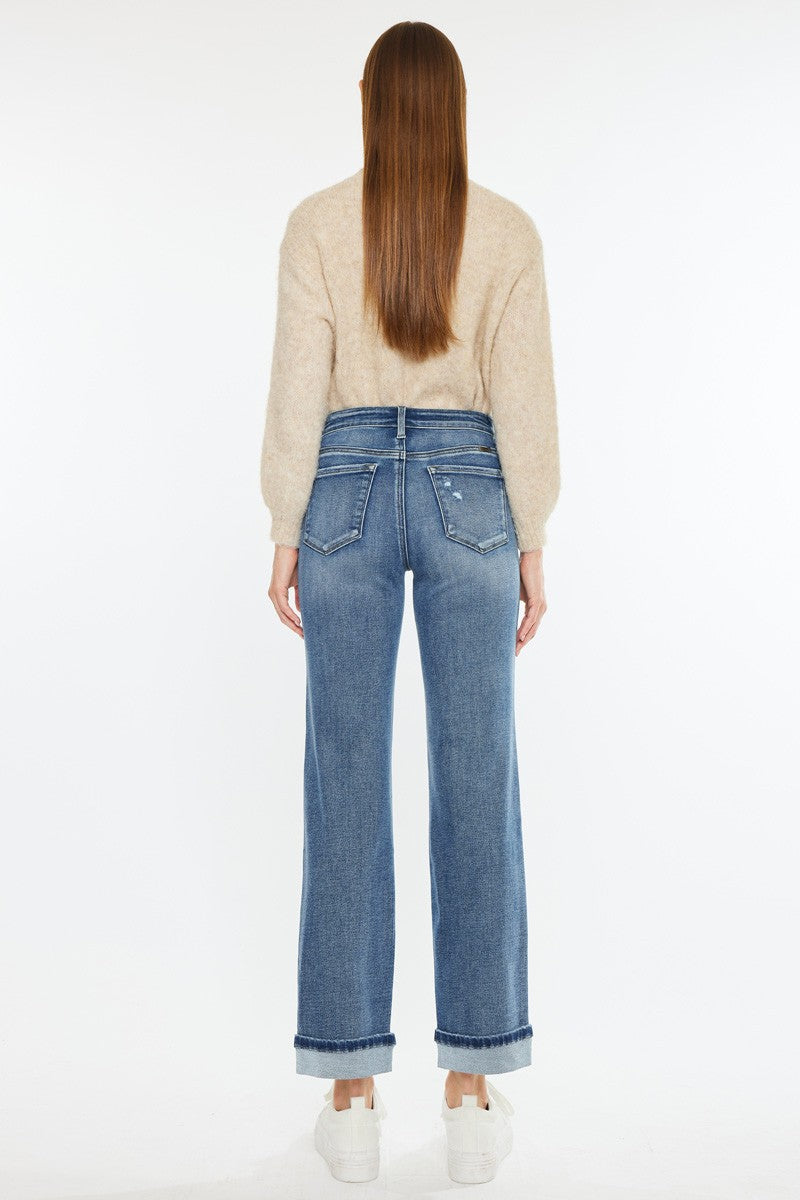 Mary Anna Mid Rise Straight Denim by KanCan