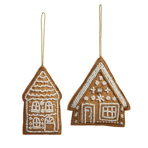 Gingerbread Felt Seed Bead Ornaments, 2 Styles