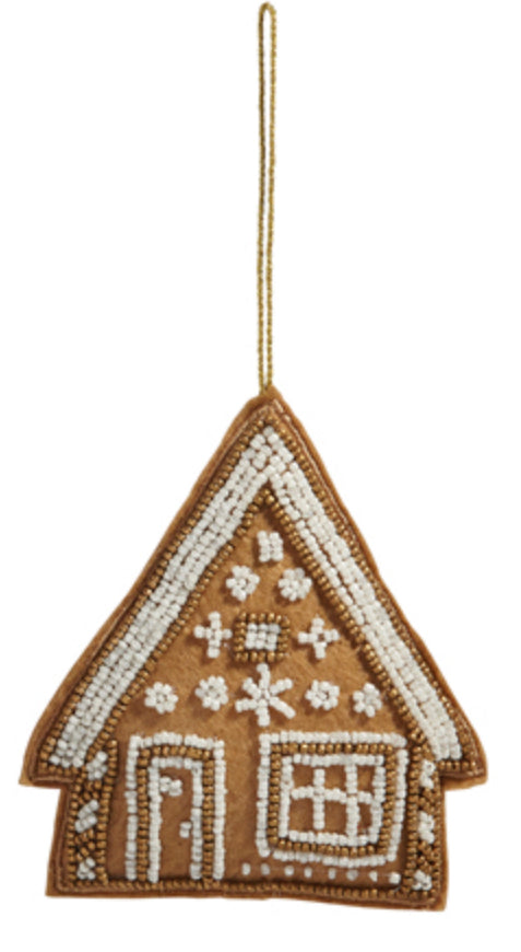 Gingerbread Felt Seed Bead Ornaments, 2 Styles