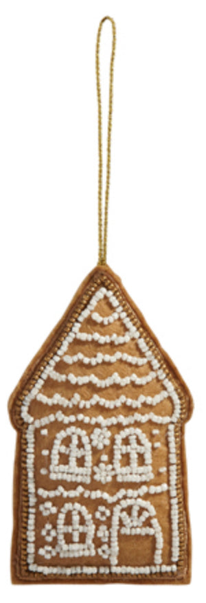 Gingerbread Felt Seed Bead Ornaments, 2 Styles