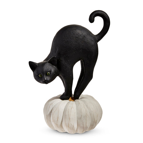 Black Cat Pumpkin Figurine