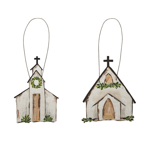 Church Cut Out Ornament, 2 Styles Available