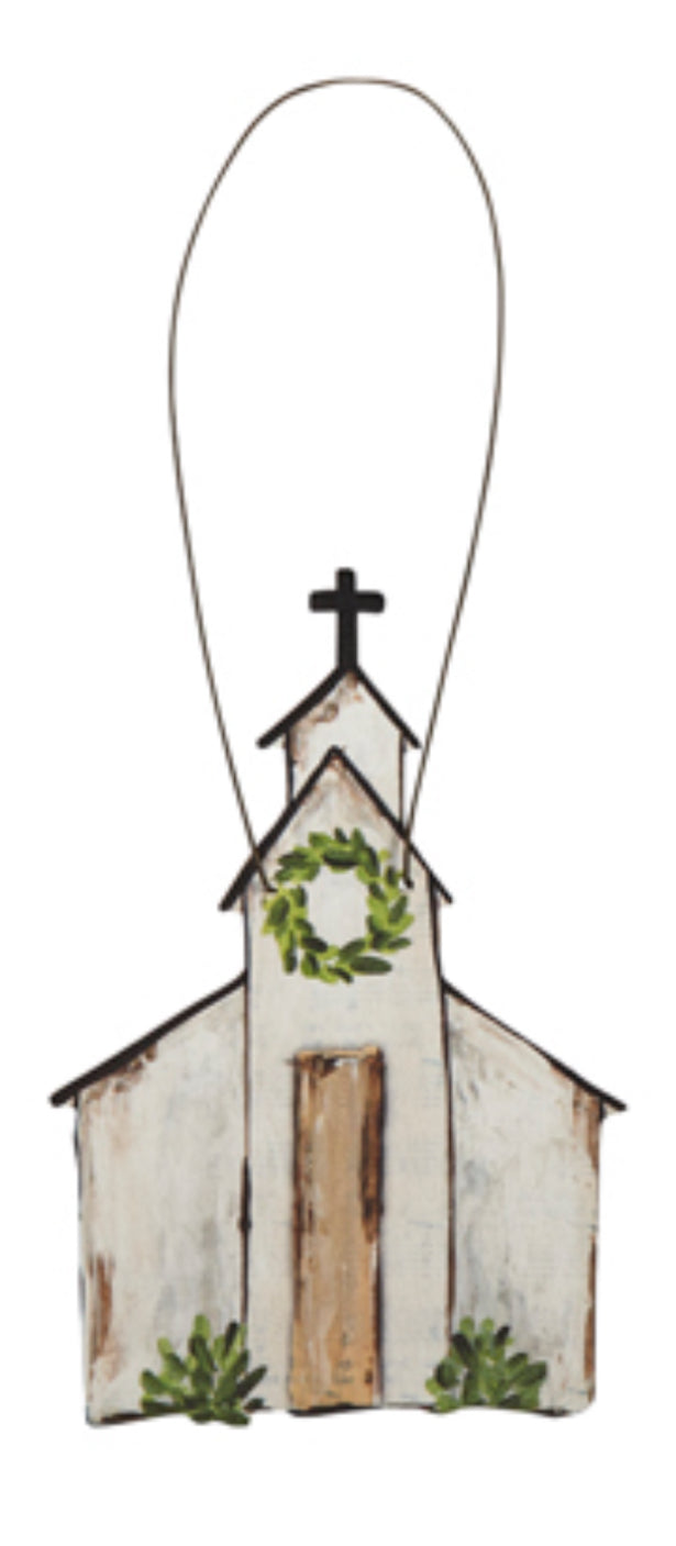 Church Cut Out Ornament, 2 Styles Available