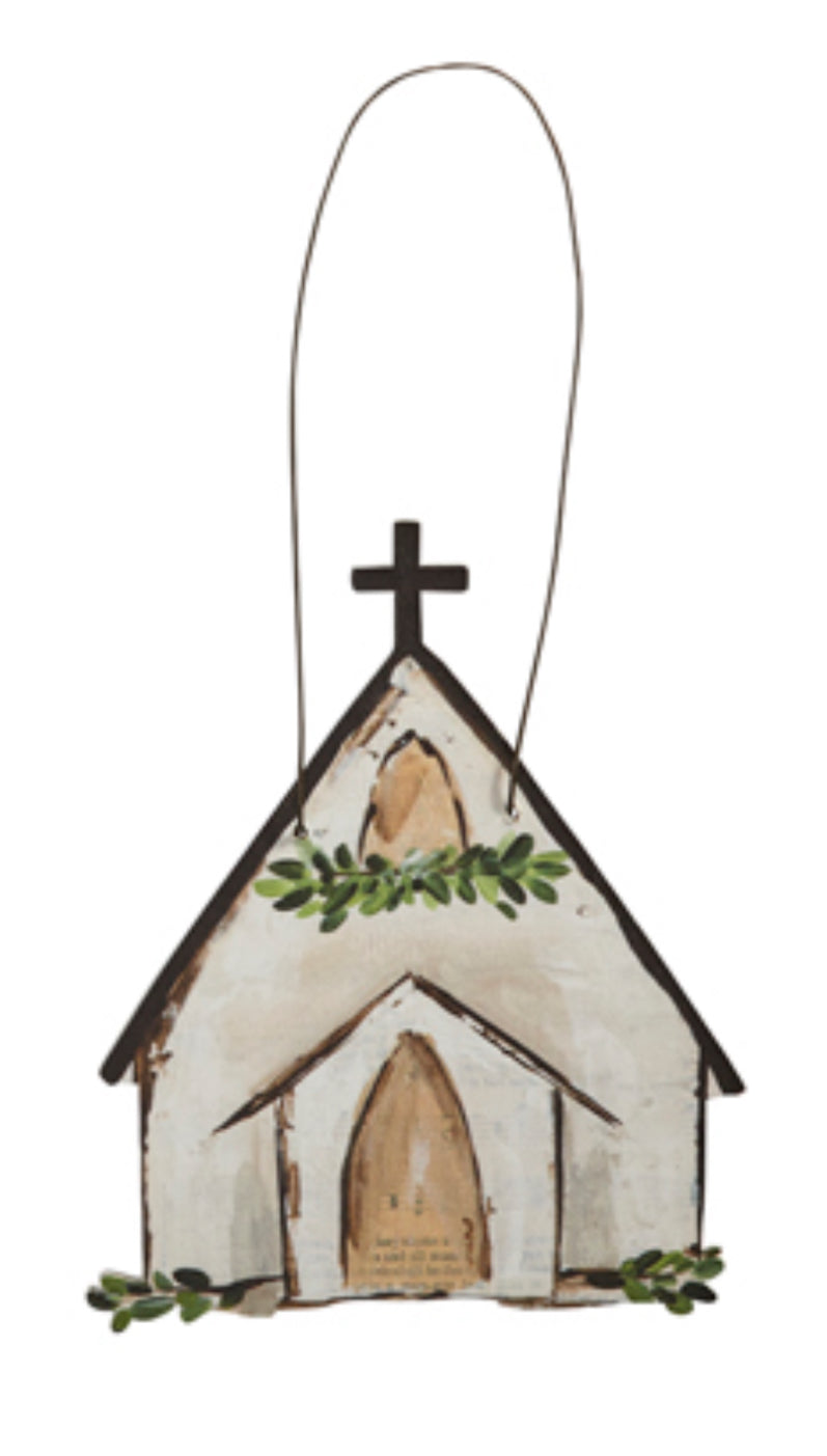 Church Cut Out Ornament, 2 Styles Available