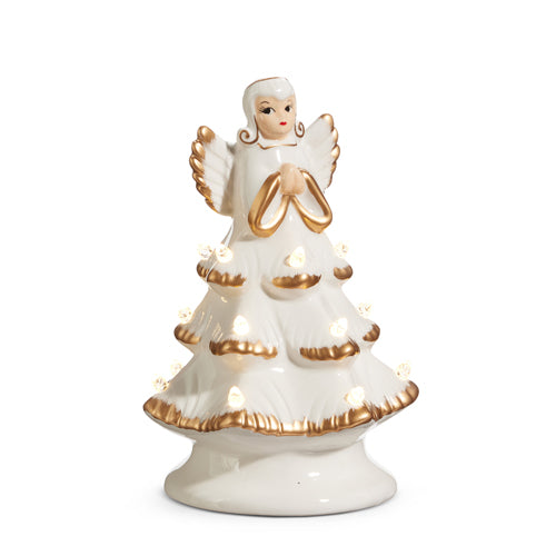 8” Lighted Vintage Angel Tree