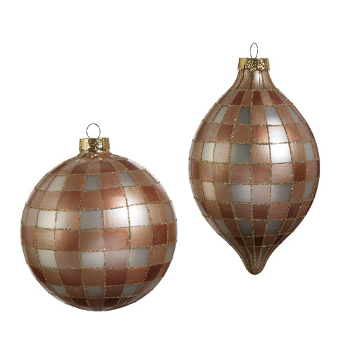 Tan Gingham Ornament, 2 Styles Available