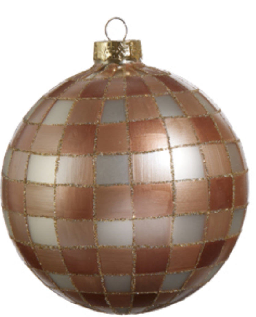 Tan Gingham Ornament, 2 Styles Available