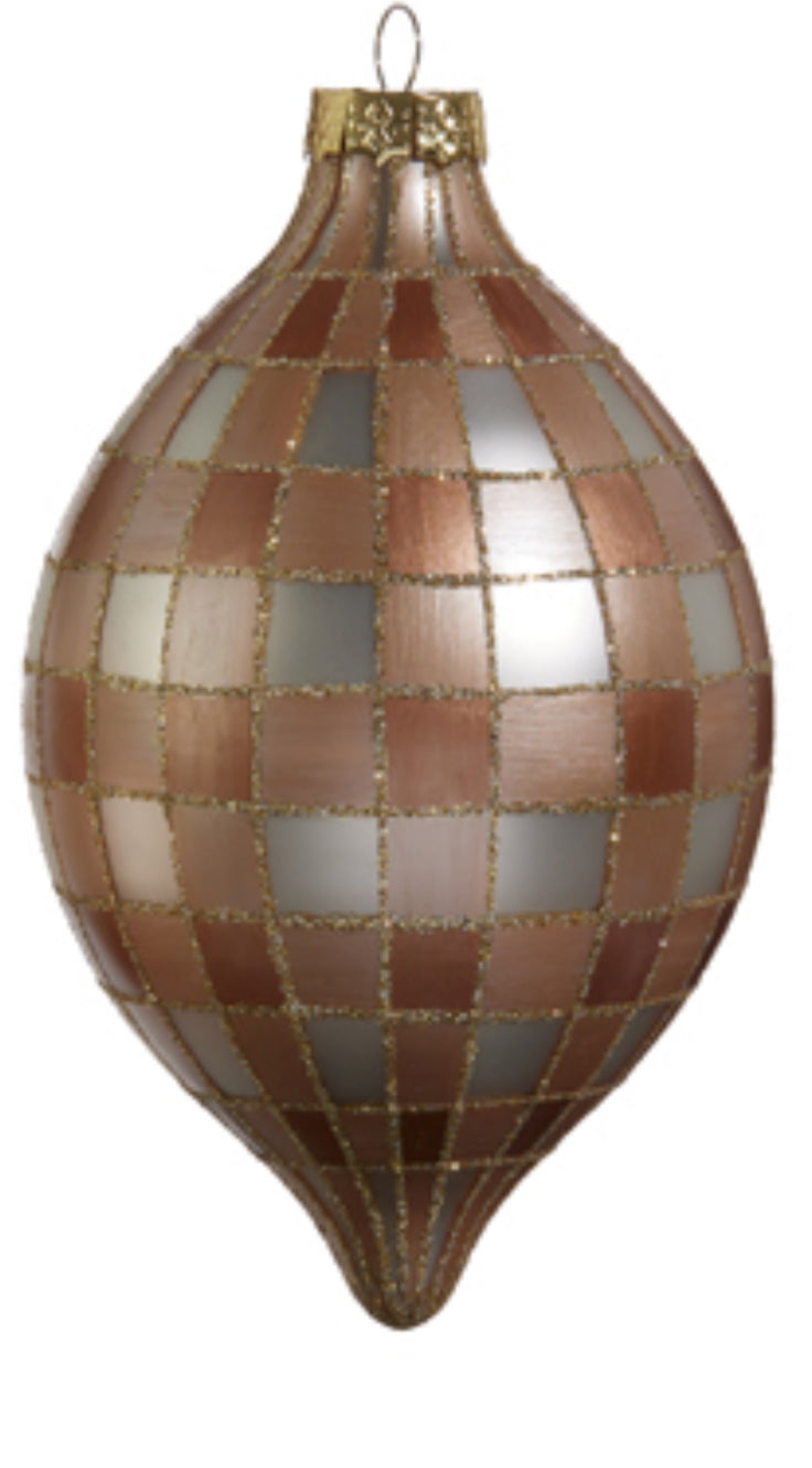 Tan Gingham Ornament, 2 Styles Available