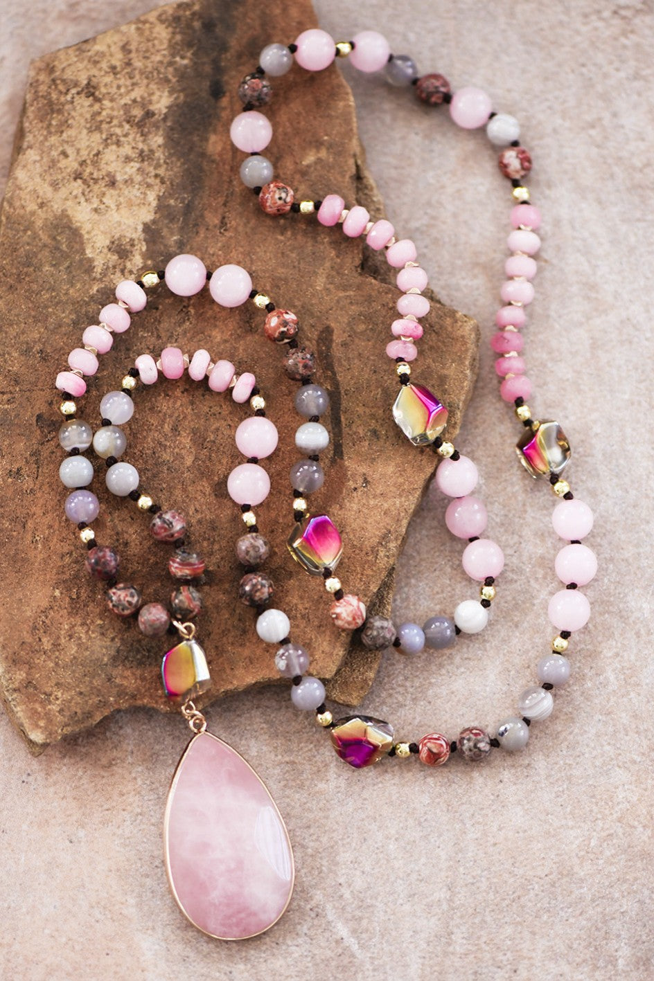 Roxie Ann Rose Quartz Necklace