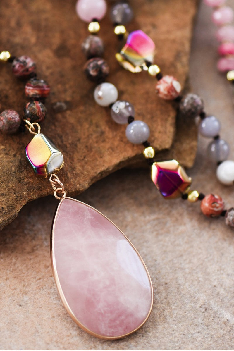 Roxie Ann Rose Quartz Necklace