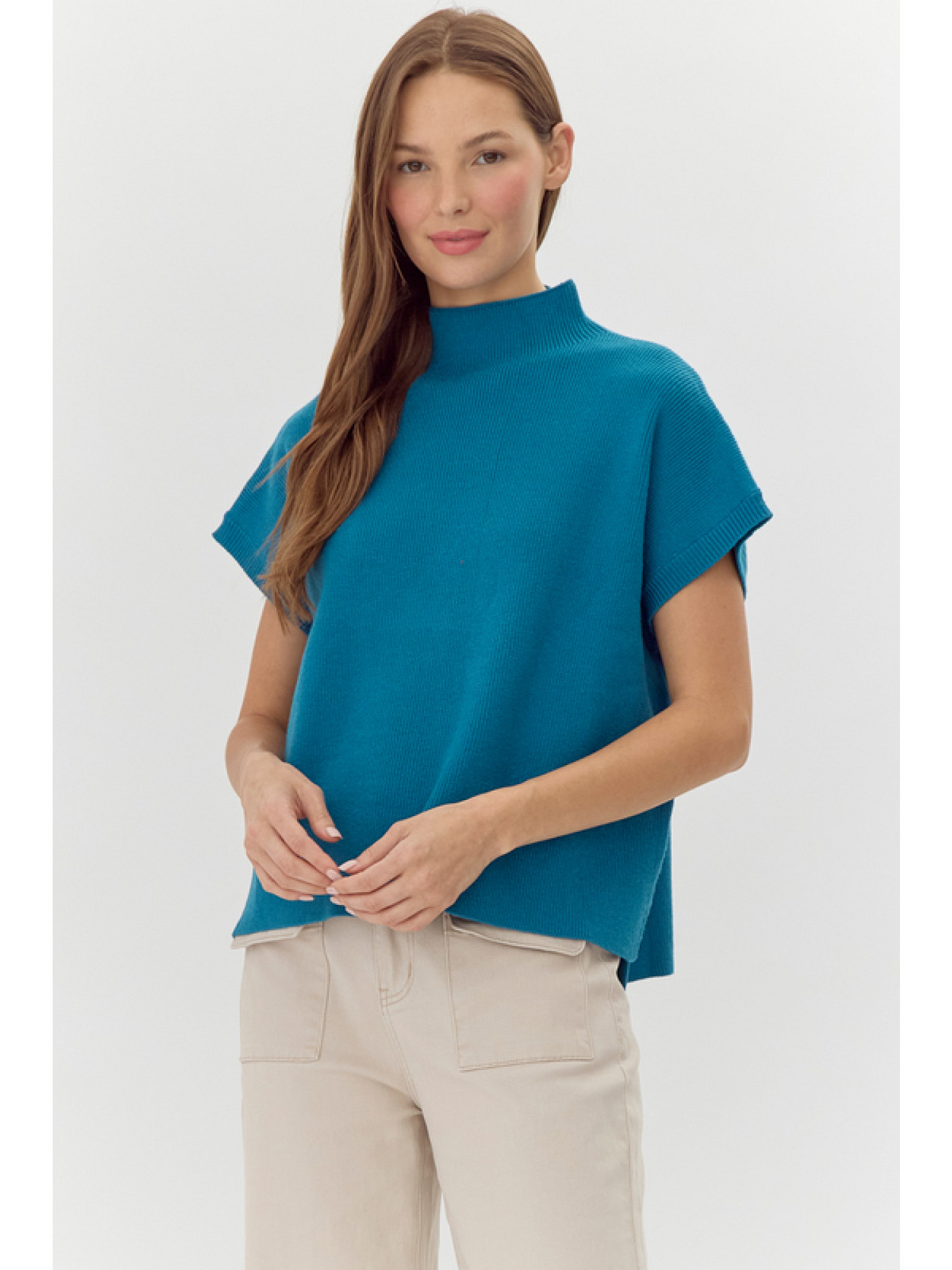 Fond Memories Ribbed Knit Short Dolman Sleeves Top, 9 Colors (Small to XLarge)