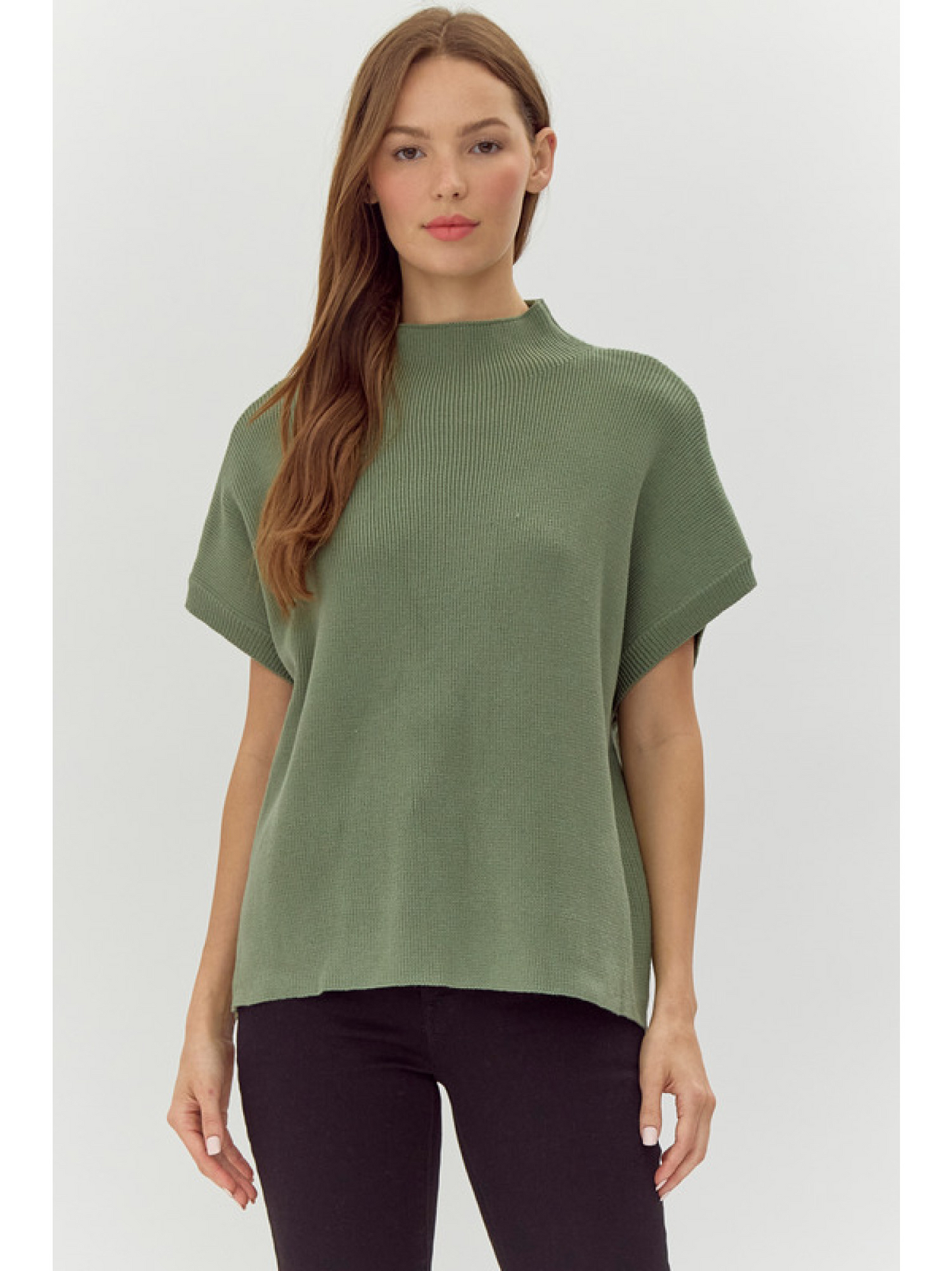 Fond Memories Ribbed Knit Short Dolman Sleeves Top, 9 Colors (Small to XLarge)