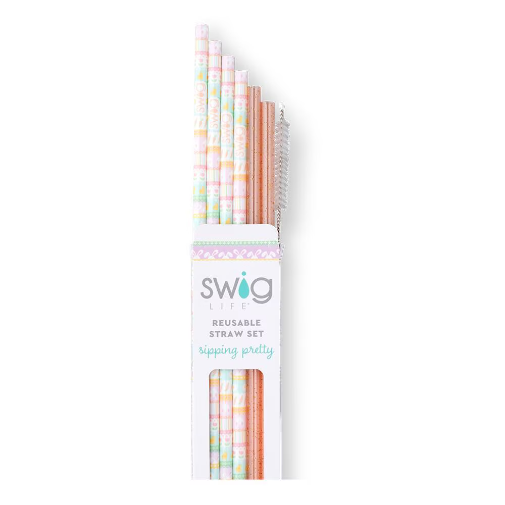 SWIG Bunny Trail Reusable Straw Set