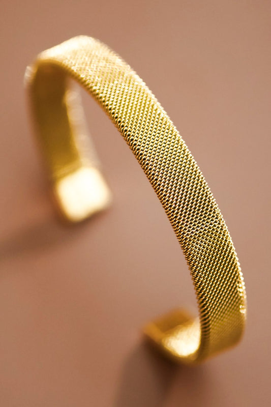 Retro Style Watch Band 18k Gold Plated Bangle