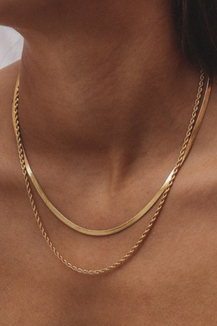 Double Dare Chain 18k Gold Necklace