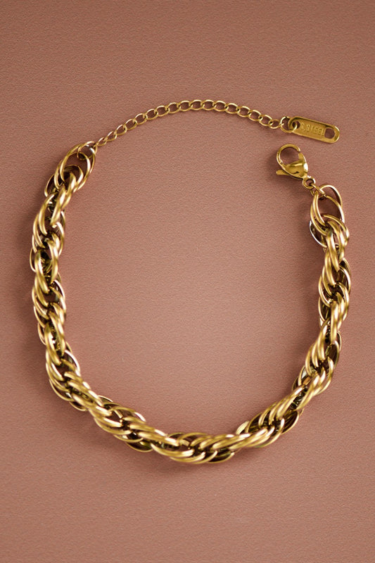 Twisted 18k Gold Plated Chain Bracelet