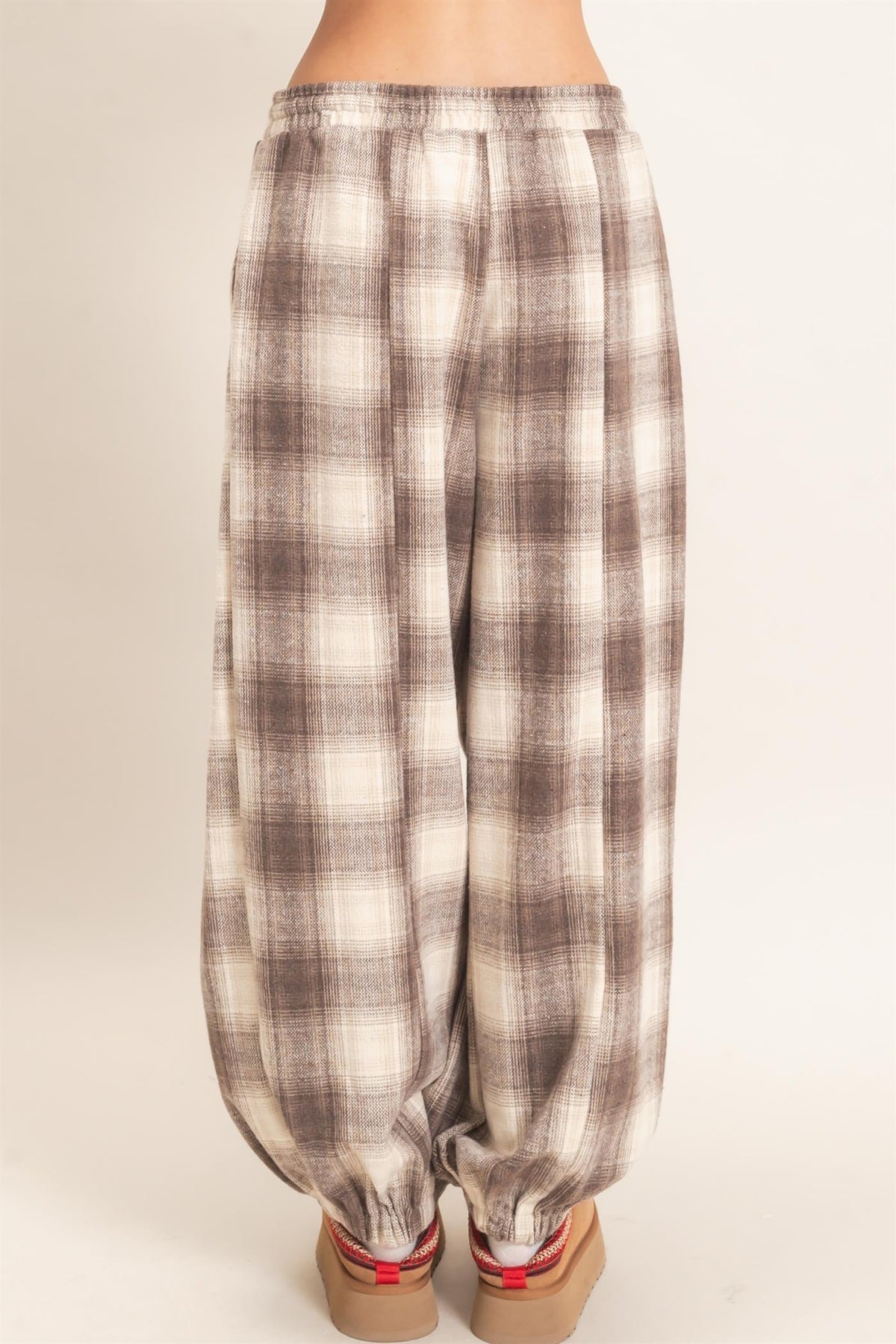 Be Still Plaid Drawstring Jogger Style Pant (Small to Large)