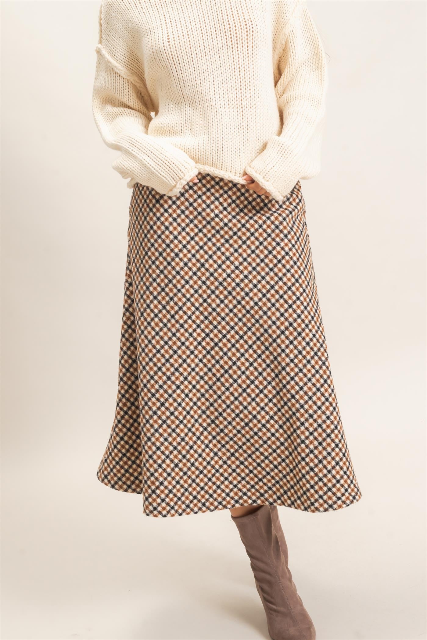 Harvard Heights Plaid A line Midi Skirt (Small to Large)