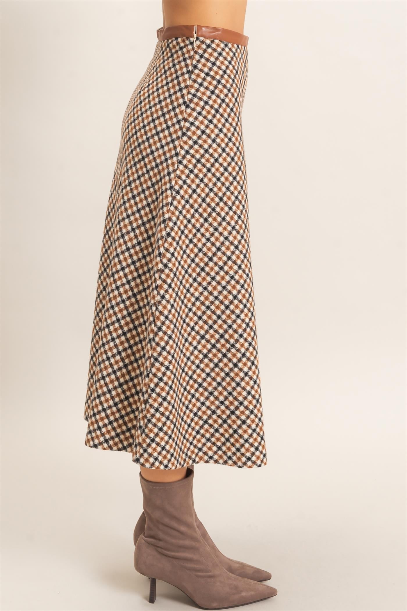 Harvard Heights Plaid A line Midi Skirt (Small to Large)