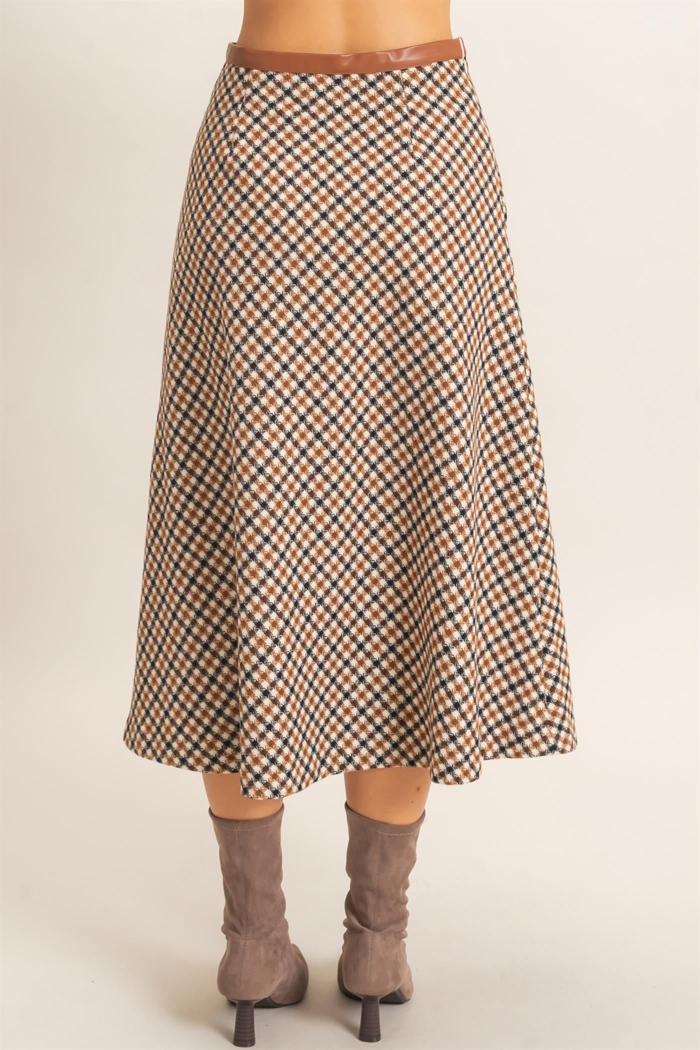 Harvard Heights Plaid A line Midi Skirt (Small to Large)
