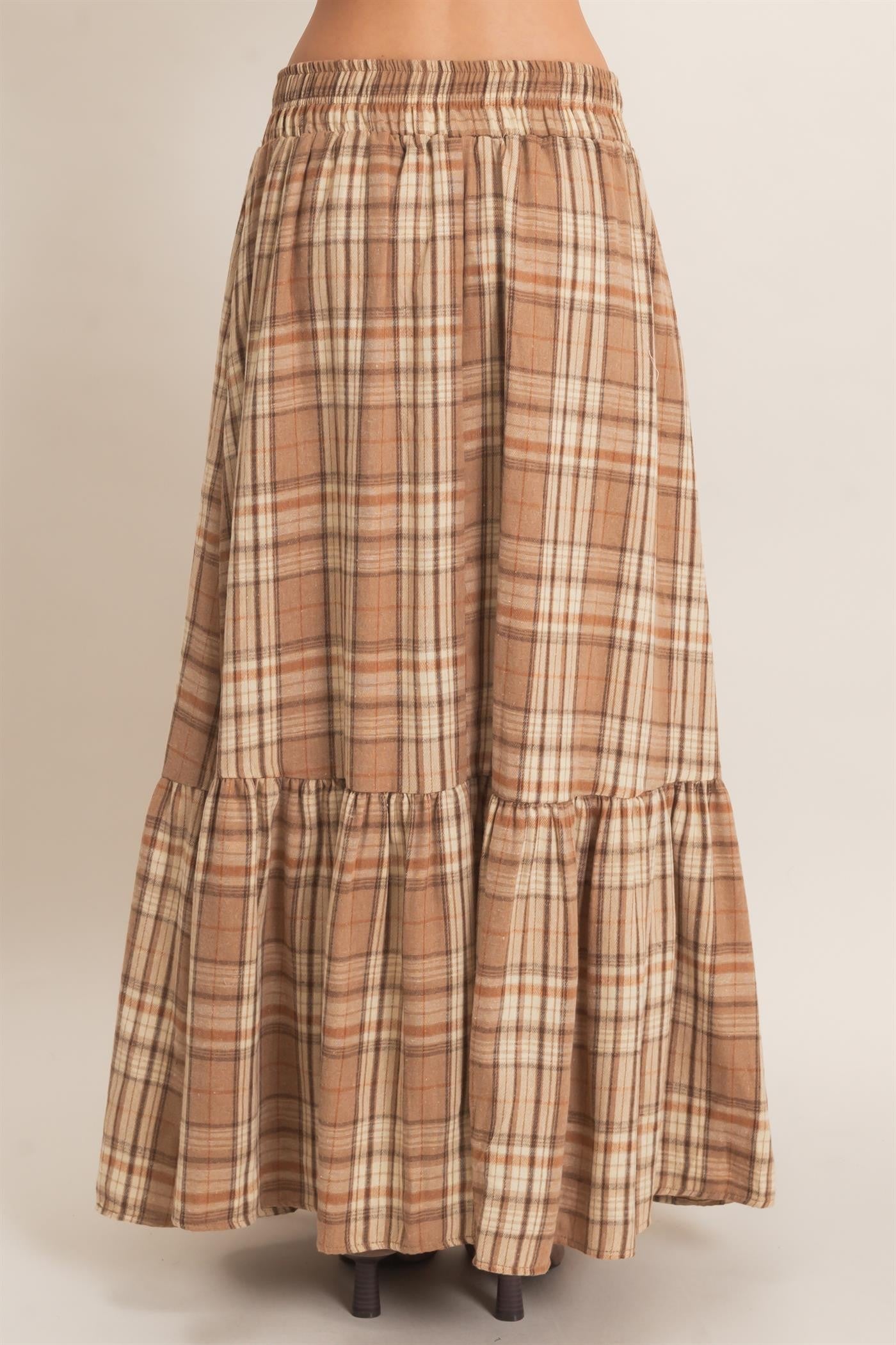 Stars Hallow Plaid Button Skirt in <ulitple (Small to Large)