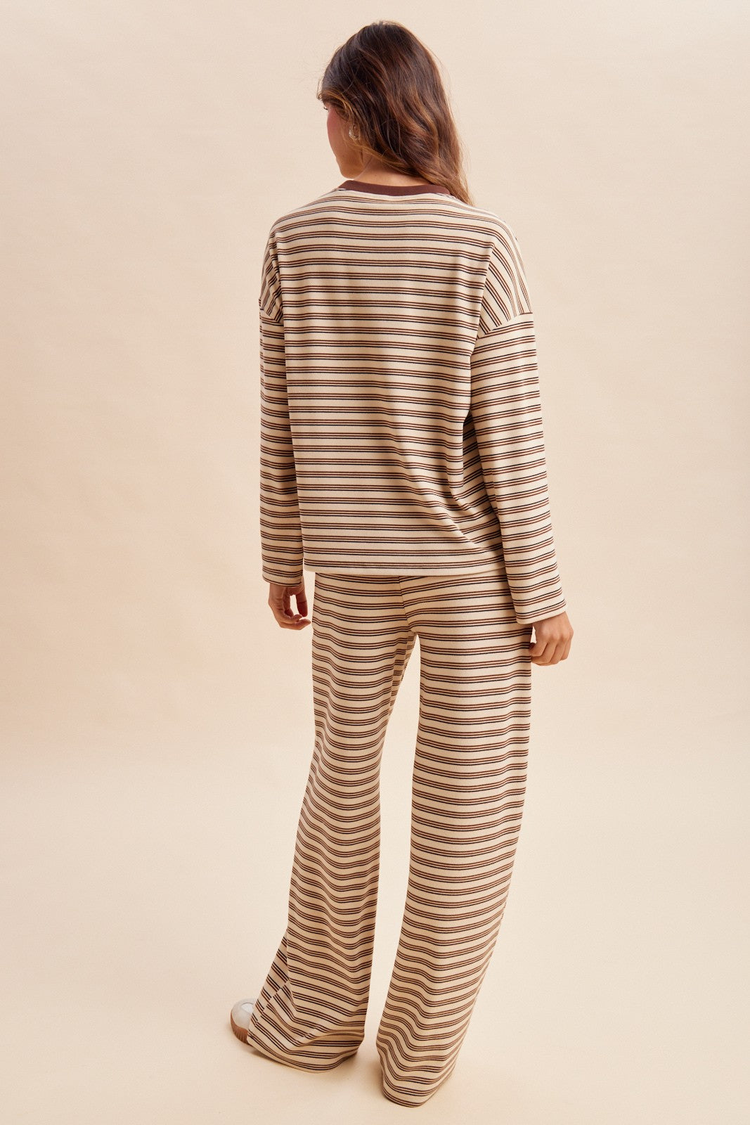 By His Stripes Jersey Tee + Drawstring Waist Pant Set (Small to XL)
