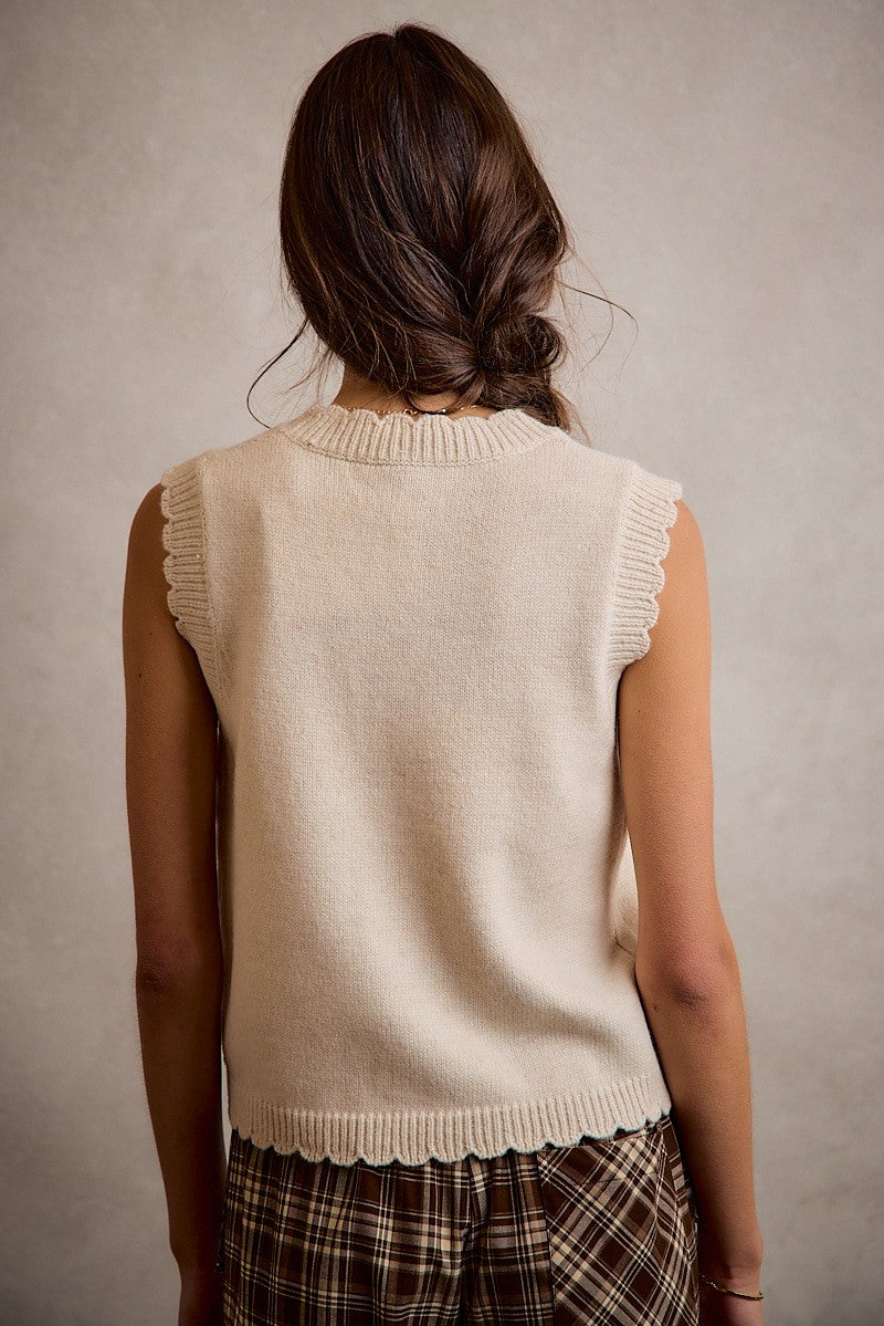 In the Valleys Embroidered  Sweater Vest (Small to XL)