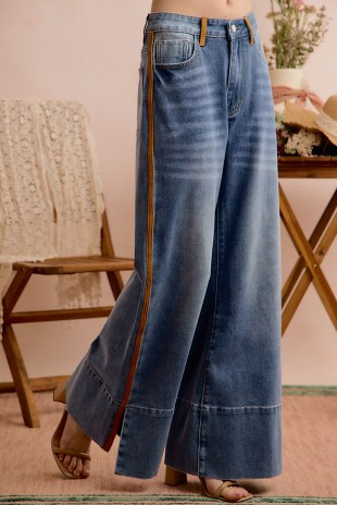 Waylon Wide Leg Flare Washed Denim (Small to XL)