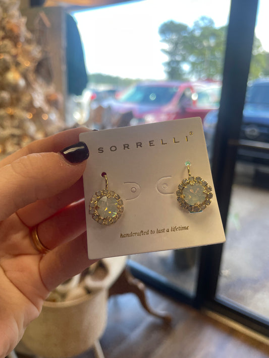 Sorrelli Haute Halo Dangle Earrings (White Opal)