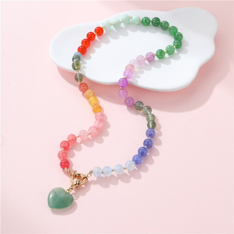 Natural Stone Semi-precious Glass Mixed Necklace