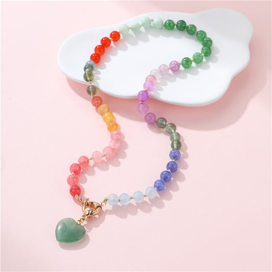 Natural Stone Semi-precious Glass Mixed Necklace