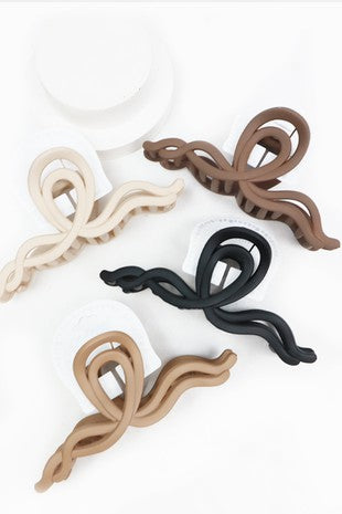 Large Double Cross Wave Hair Claw 4 Colors