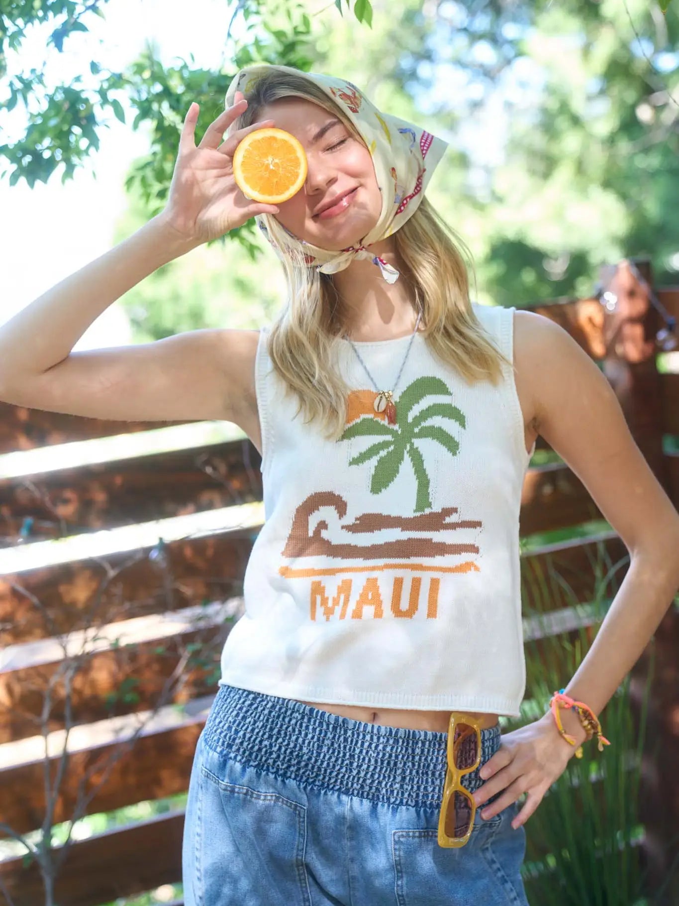 Maui Jacquard Sleeveless Sweater Knit Top – AllyOops Boutique