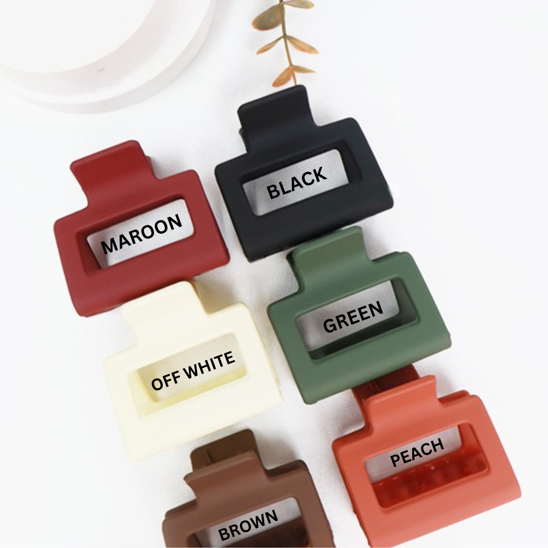 Square Matte Hair Claw Clip (6 Color Options)