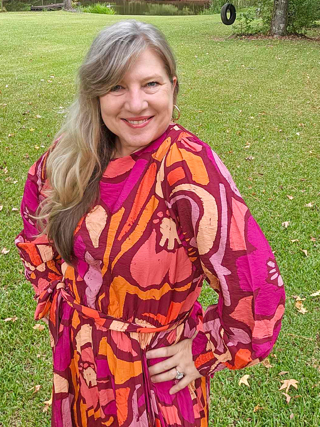 Sahara Sunsets Geo Print Dress (1XL to 3XL)