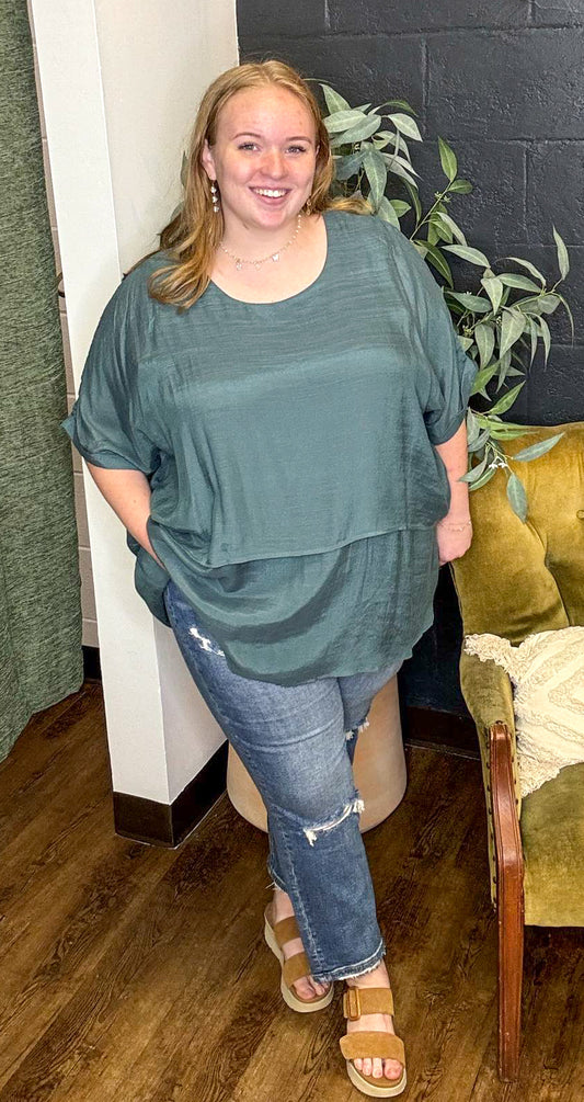 Ocean Double Take Layered Tunic Plus Size Top (XL to 2XL)