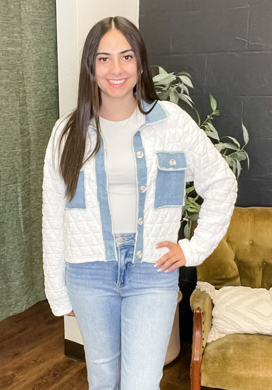 Perfection Quilted Jacket with Denim Details (Small to Large)