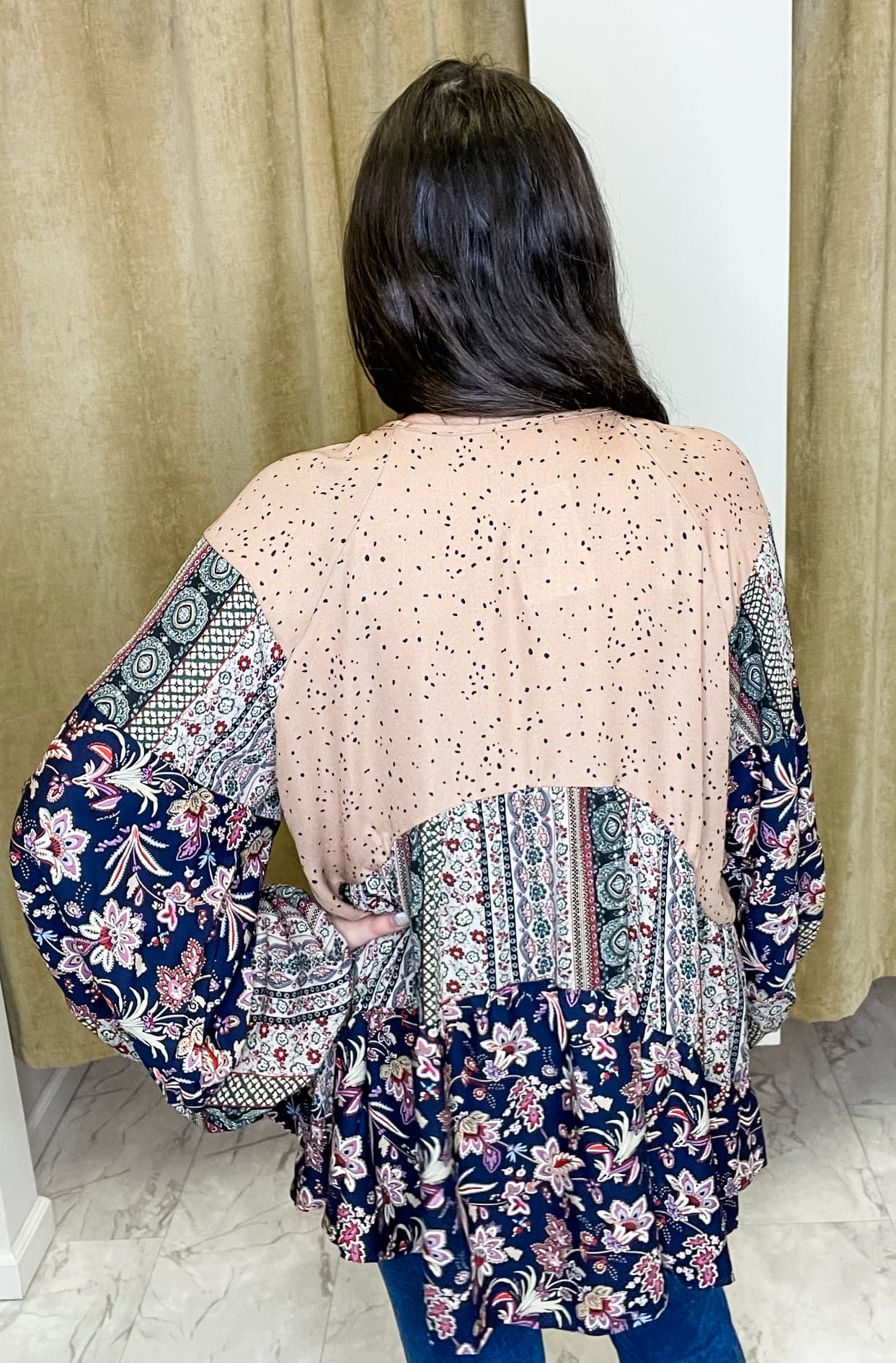 Robbin Mixed Print Blouse (Small to Large)