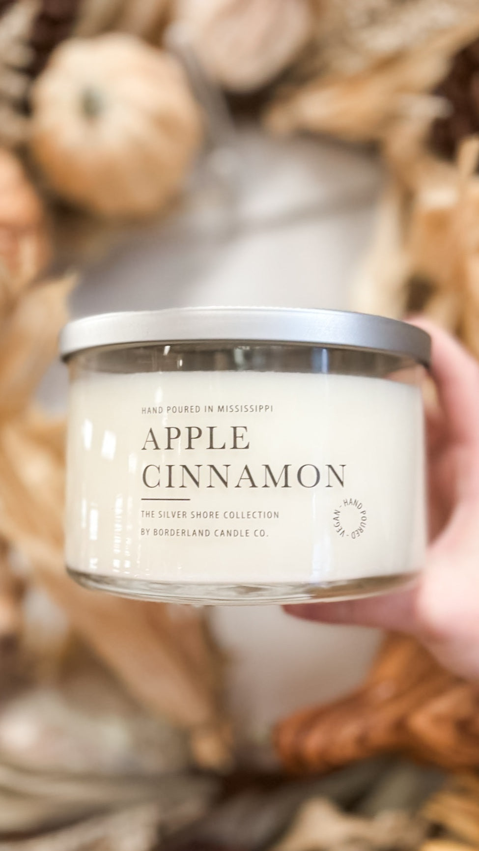 Borderland Candle Co. Apple Cinnamon Candle (Multiple Size Available)