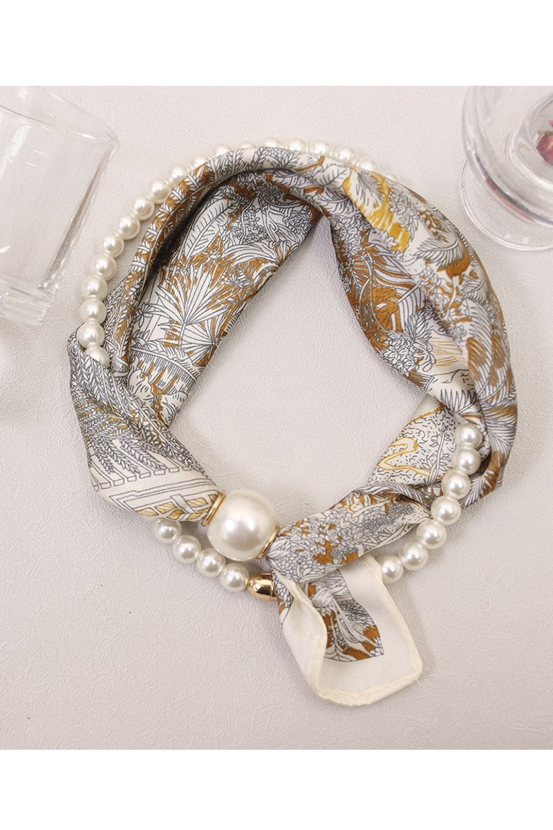 Pearls and Petals Scarf Necklace