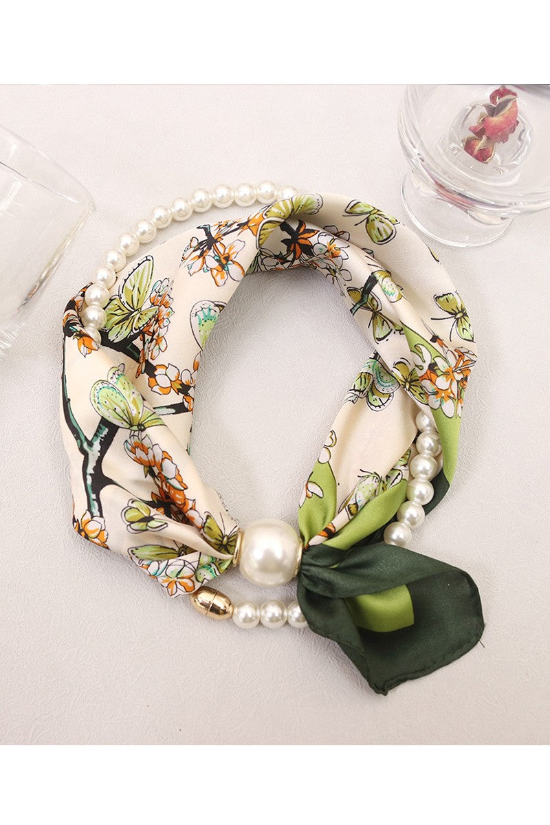 Pearls and Petals Scarf Necklace