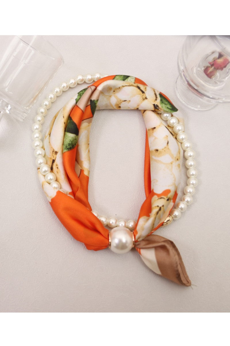 Pearls and Petals Scarf Necklace
